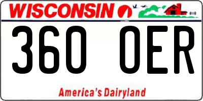 WI license plate 360OER