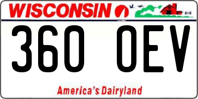 WI license plate 360OEV