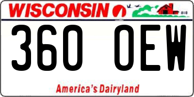 WI license plate 360OEW