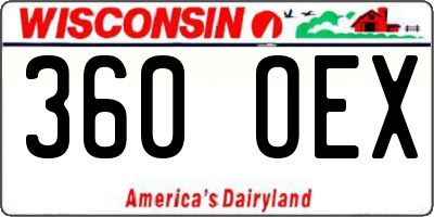 WI license plate 360OEX