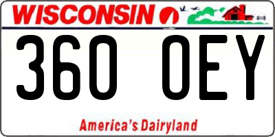 WI license plate 360OEY