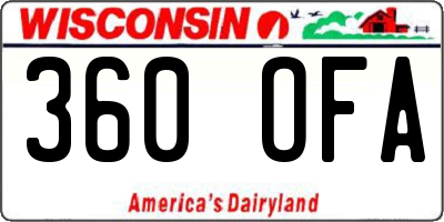 WI license plate 360OFA