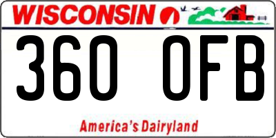 WI license plate 360OFB