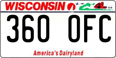 WI license plate 360OFC