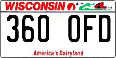 WI license plate 360OFD
