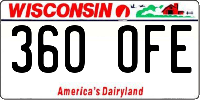 WI license plate 360OFE