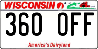 WI license plate 360OFF