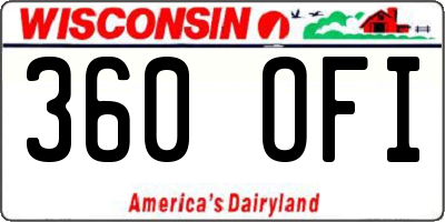 WI license plate 360OFI