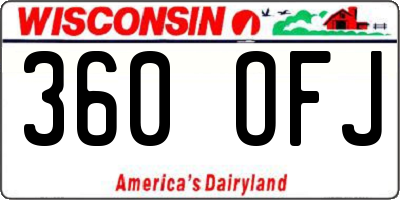 WI license plate 360OFJ
