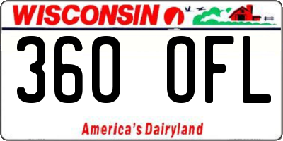 WI license plate 360OFL