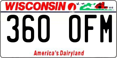WI license plate 360OFM