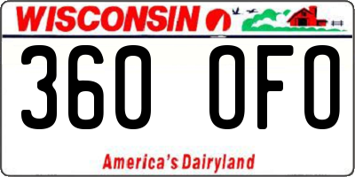 WI license plate 360OFO