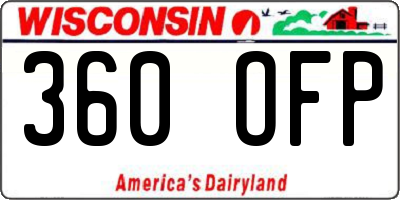 WI license plate 360OFP