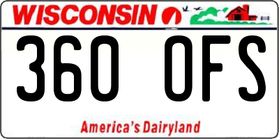 WI license plate 360OFS