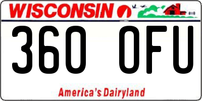 WI license plate 360OFU