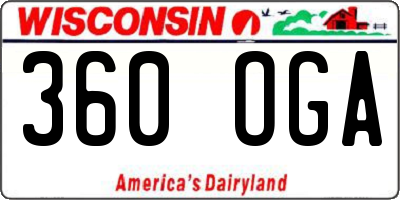 WI license plate 360OGA