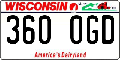WI license plate 360OGD