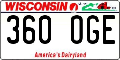 WI license plate 360OGE