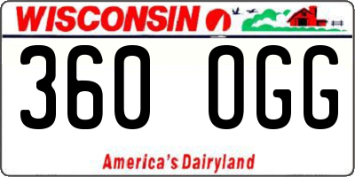 WI license plate 360OGG