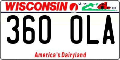 WI license plate 360OLA