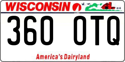 WI license plate 360OTQ