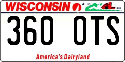 WI license plate 360OTS