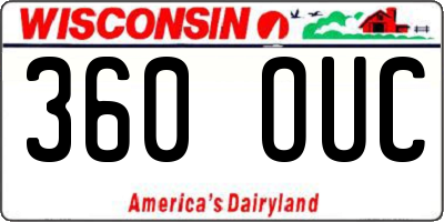 WI license plate 360OUC