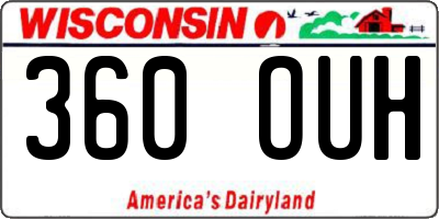WI license plate 360OUH
