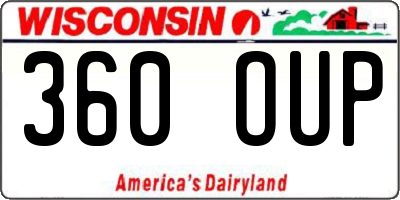 WI license plate 360OUP