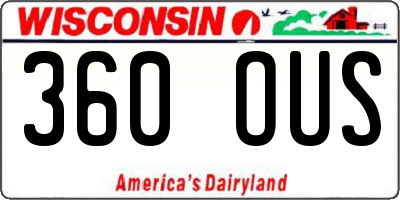 WI license plate 360OUS