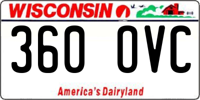 WI license plate 360OVC