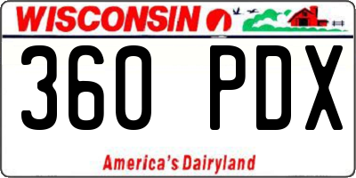 WI license plate 360PDX