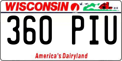 WI license plate 360PIU
