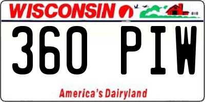 WI license plate 360PIW