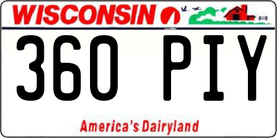 WI license plate 360PIY