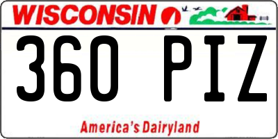 WI license plate 360PIZ