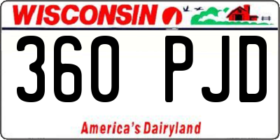 WI license plate 360PJD