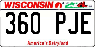 WI license plate 360PJE