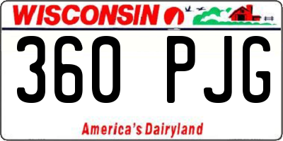 WI license plate 360PJG