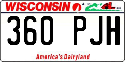 WI license plate 360PJH