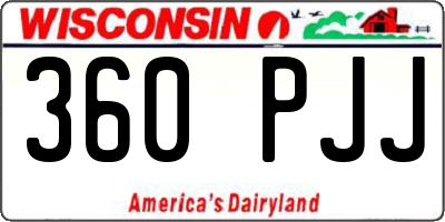 WI license plate 360PJJ