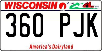 WI license plate 360PJK