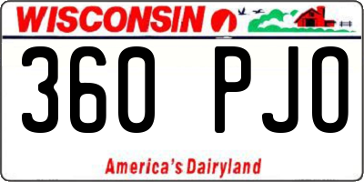 WI license plate 360PJO