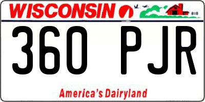WI license plate 360PJR