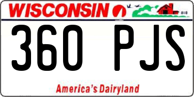 WI license plate 360PJS