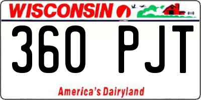 WI license plate 360PJT