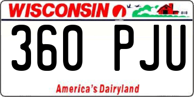 WI license plate 360PJU