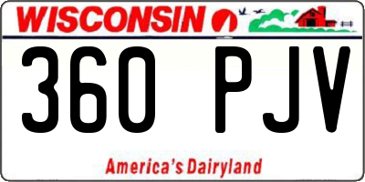 WI license plate 360PJV