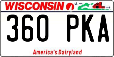 WI license plate 360PKA