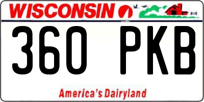 WI license plate 360PKB